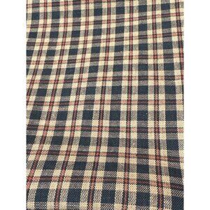Plaid Cotton Fabric 21" x 33" Navy Beige & Red Checkered Pattern for Quilting Se